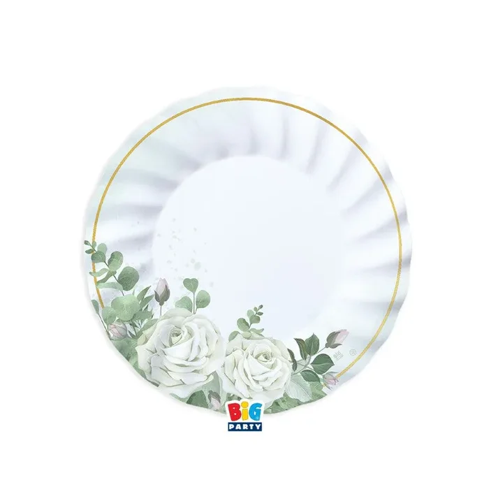 Big Party Piatti Carta Eucalipto D 20 Cm 6 Pz