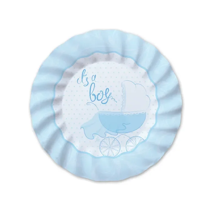 Big Party Piatti Carta It’s a Boy D 20 Cm Cf 8 Pz Celeste