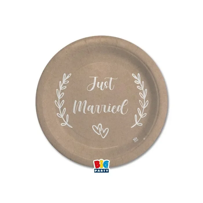 Big Party Piatti Just Married Kraft D 18 Cm 8 Pz