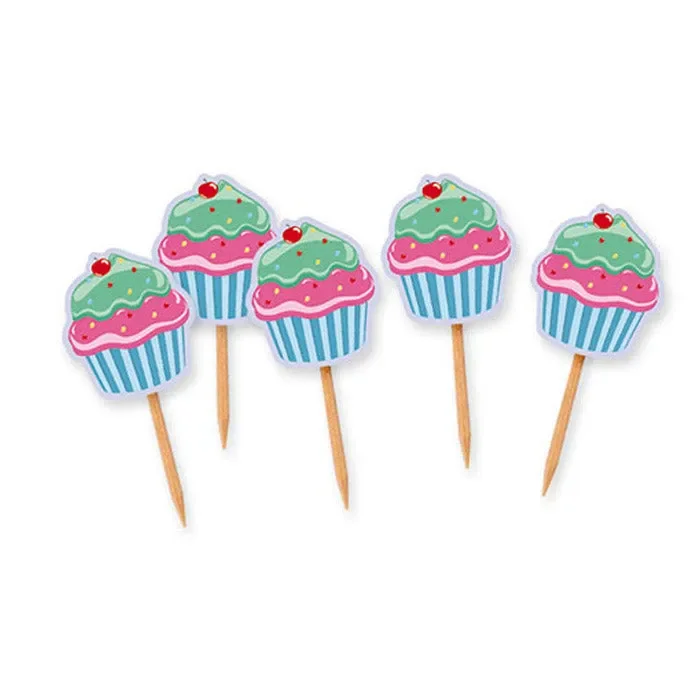 Big Party Picks Sagomati Cupcake 4,5 x 6,5 Cm Cf 25 Pz