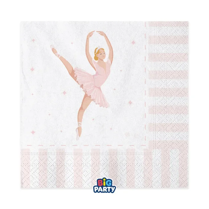 Big Party Tovaglioli Carta Ballet 33 x 33 Cm Cf 16 Pz Rosa