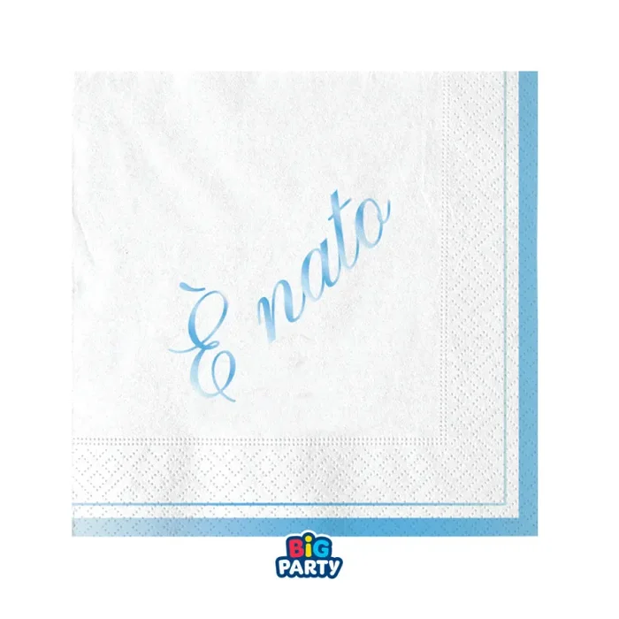 Big Party Tovaglioli Carta E’ Nato 25 x 25 Cm Cf 16 Pz Celeste