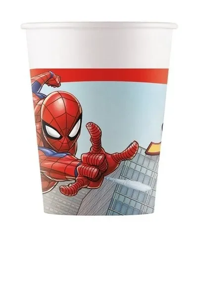 Bigiemme Bicchiere Carta Spiderman Crime Fighter 200 Ml Multicolor Cf 8 Pz