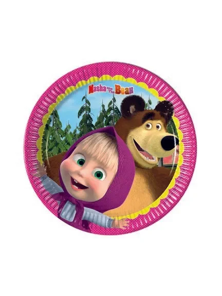 Bigiemme Piatto Masha e Orso D 20 Cm 8 Pz