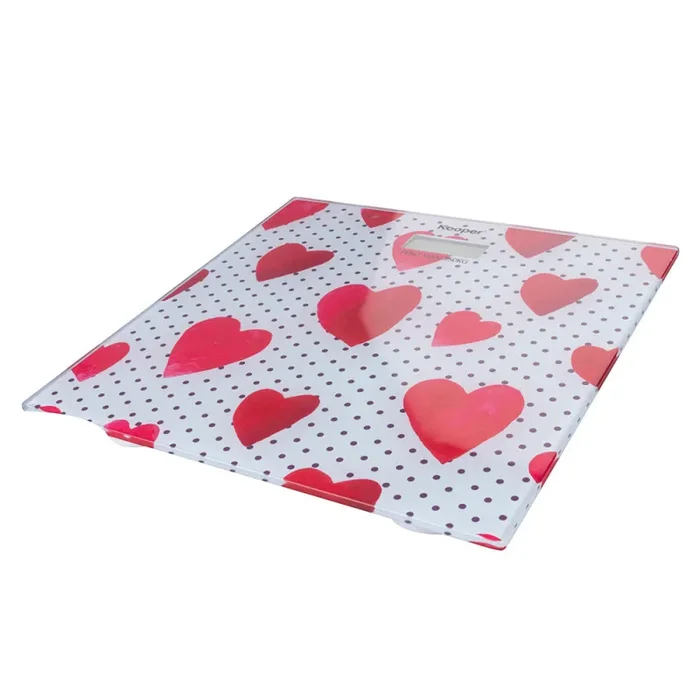 Bilancia Pesapersona Elettronica Max 150 Kg in Vetro Kooper Bianco con Cuori - immagine 2