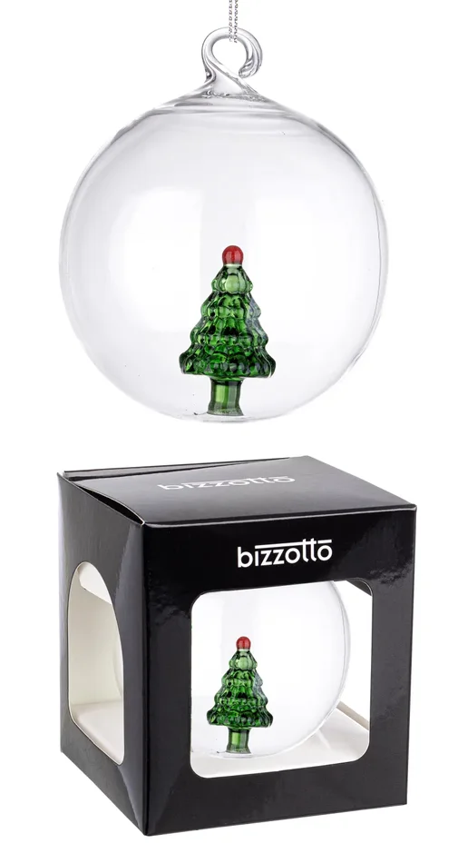 Bizzotto Sfera Vetro Flare Pino Natale con Box