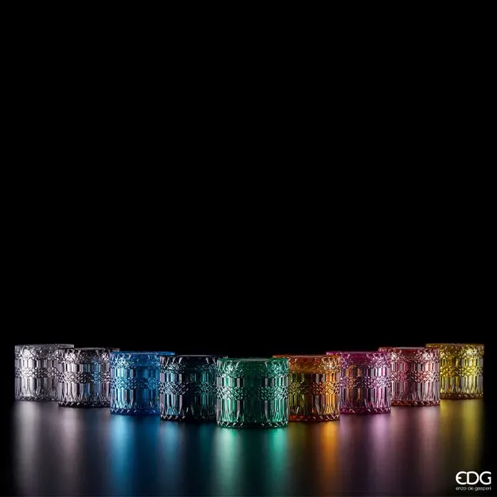 Bomboniera EDG Enzo De Gasperi candela Crystal Rosa in vetro h10,5 cm Rosa Marocchina - immagine 2