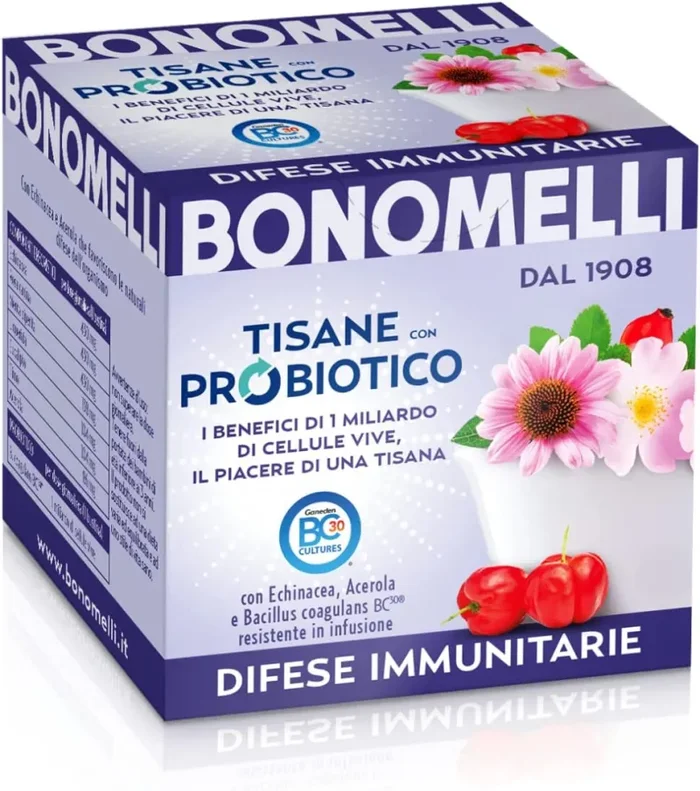 Bonomelli Tisana Probiotica Sgonfiante, Confezione da 10 Filtri, con Finocchio, Anice e Carvi, Integratore Alimentare, Favorisce la Regolare Motilità Gastrointestinale - immagine 2