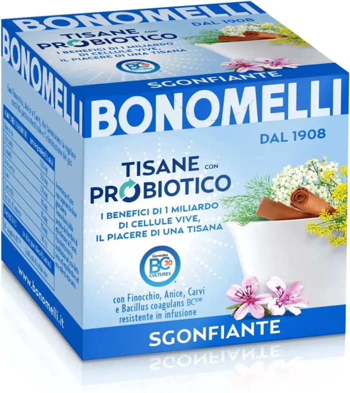 Bonomelli Tisana Probiotica Sgonfiante, Confezione da 10 Filtri, con Finocchio, Anice e Carvi, Integratore Alimentare, Favorisce la Regolare Motilità Gastrointestinale - immagine 3