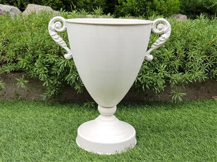 BONTURI CASA HOME DECORATION Coppa Trophy H 32 Cm D 21,5 Cm White Metallo