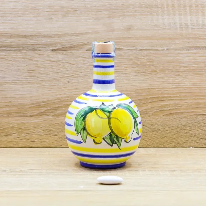 Bottiglia Grande Tonda Limoncello decoro Vietrese Il Borgo di Vietri Online