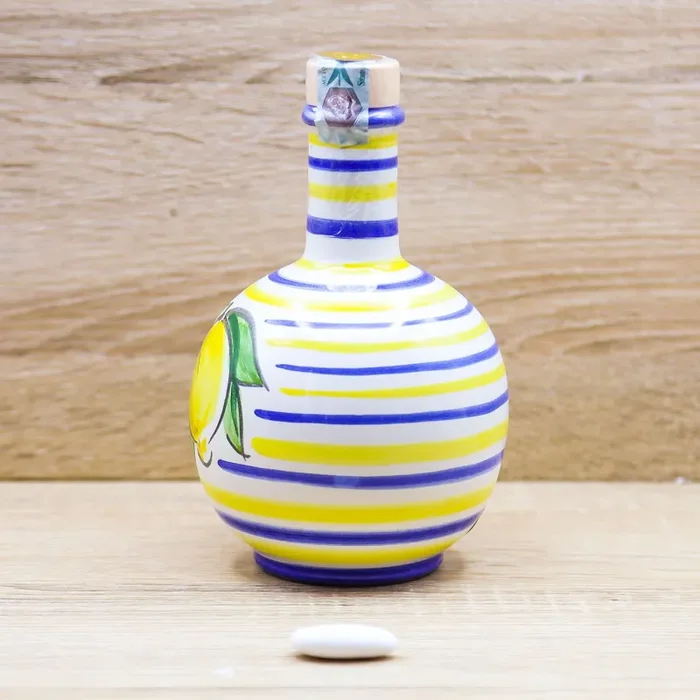 Bottiglia Grande Tonda Limoncello decoro Vietrese Il Borgo di Vietri Online - immagine 3