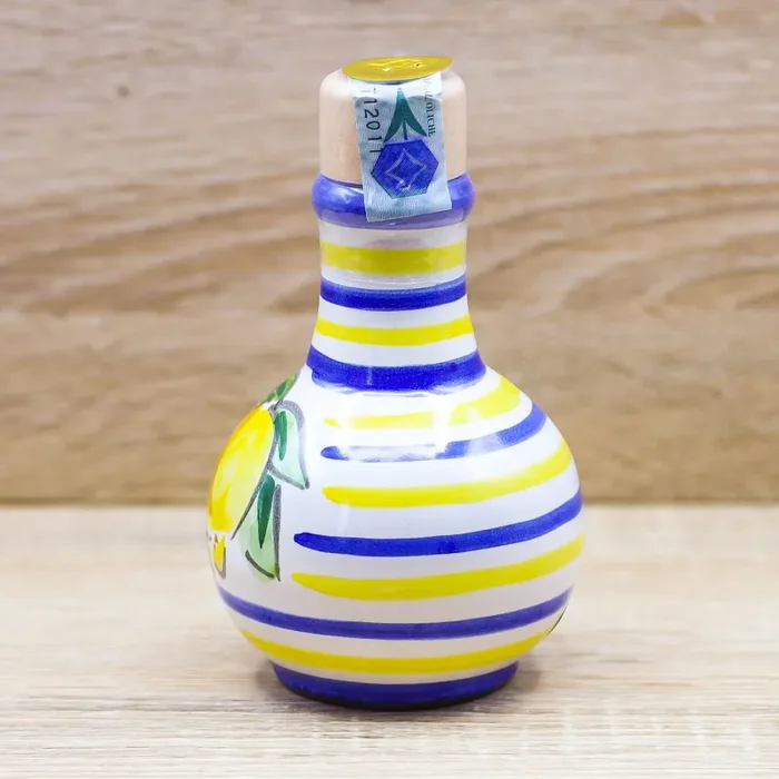 Bottiglia Media Tonda Limoncello decoro Vietrese Il Borgo di Vietri - immagine 3