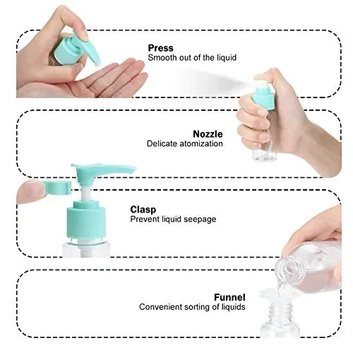 Bottiglie da Viaggio (11Pz), Cizen Kit Liquidi, Accessori Blu - immagine 3