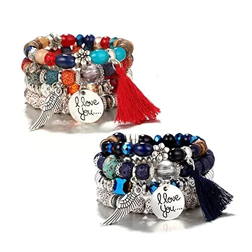 Bracciale a Più Strati Della Boemia, Set di Braccialetti Retrò, Bracciale…