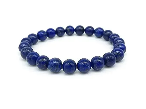 Bracciale Lapislazzuli Donna, Pietre Dure Naturali, Elastico 19 cm, Fatto a…
