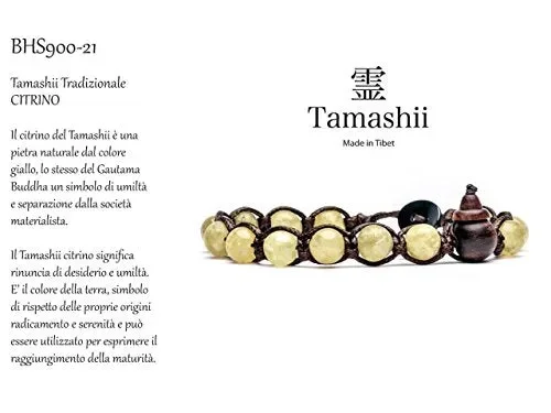 Bracciale originale tibetano Tamashii realizzato con pietre naturali CITRINO - immagine 2