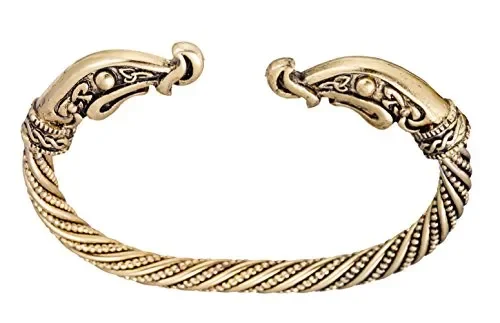 Bracciale rigido in stile scandinavo antico, ritorto con teste di drago,… Vendita online