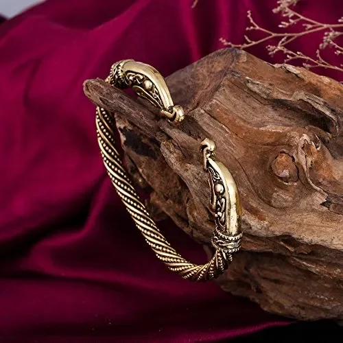 Bracciale rigido in stile scandinavo antico, ritorto con teste di drago,… Vendita online - immagine 3