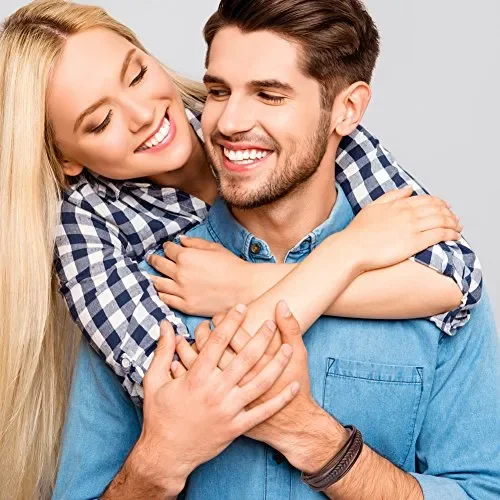 Bracciale Uomo Pelle Chiusura in Acciaio Marrone (Non Regolabile) Online - immagine 3