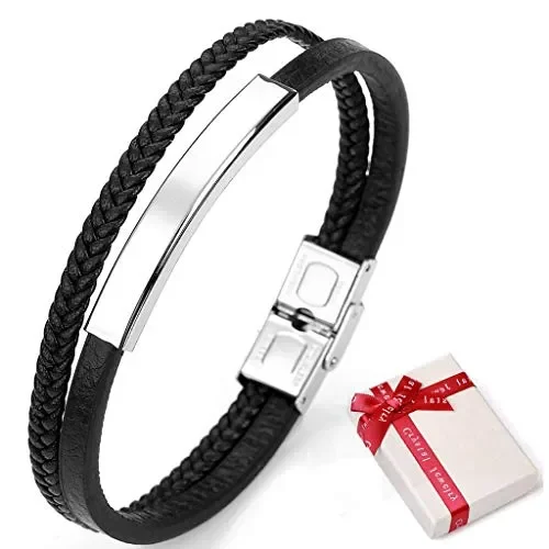 Braccialetto in acciaio intrecciato per uomo…