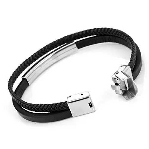 Braccialetto in acciaio intrecciato per uomo… - immagine 3