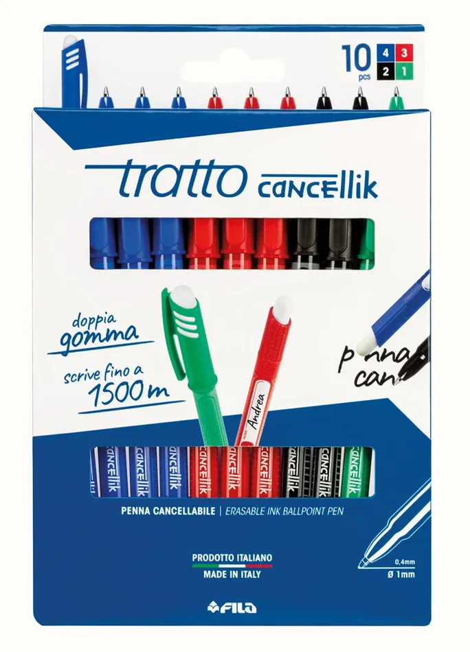 Busta Tratto Cancellik 8 + 2 colori scuola – 832700, 10 Pezzi