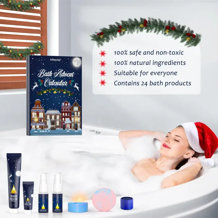 Calendario Avvento 2024 Bellezza, 24 Prodotti per il Bagno, la Cura Della Pelle e gli Accessori, Conto Alla Rovescia per il Natale Regali Creativi per le Donne - immagine 3
