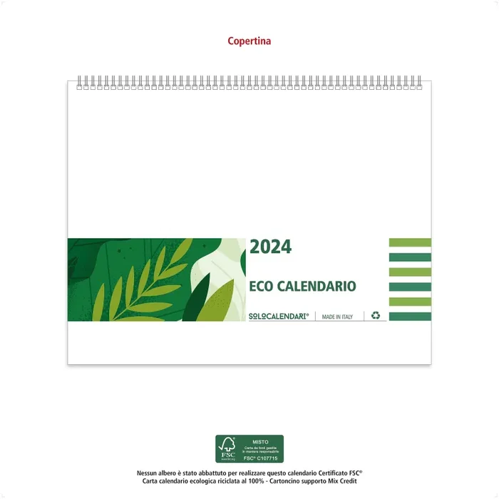 Calendario da Tavolo 2024 con Feste Settimane Lune e Santi con Numeri Grandi – Calendario 2024 da scrivania – Calendario ECOLOGICO 100% Certificato FSC® – 1 PZ - immagine 3