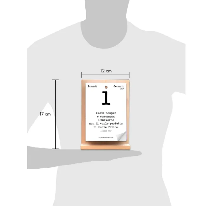 Calendario Geniale 2024. L’Originale. Supporto Legno di Abete Naturale Biologico. Idea Regalo. Il Primo con Bonus digitali. Leggi ogni giorno una frase e il pensiero Filosofico. Calendario con scatola - immagine 2