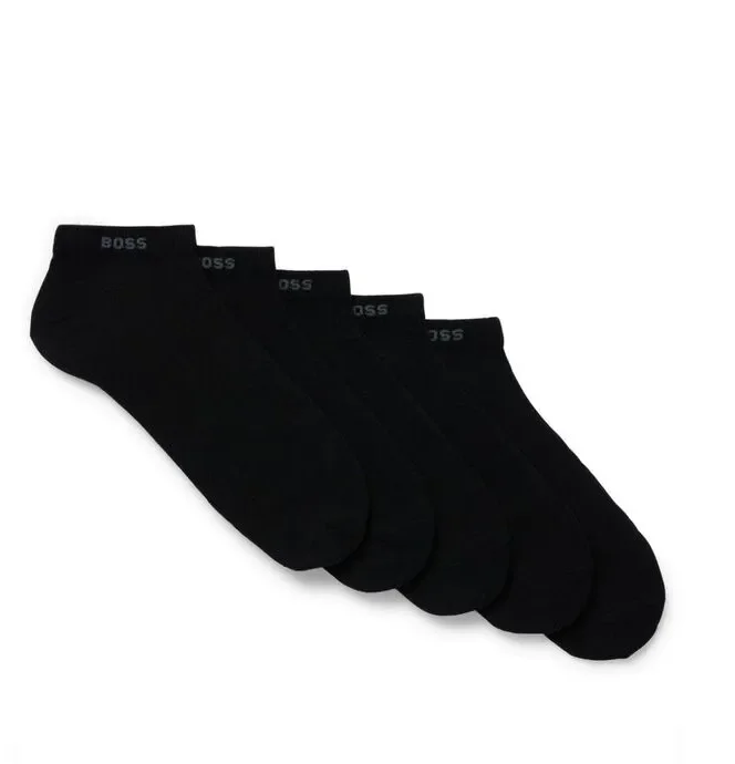 CALZINI CORTI IN MISTO COTONE CON LOGO IN CONFEZIONE DA CINQUE