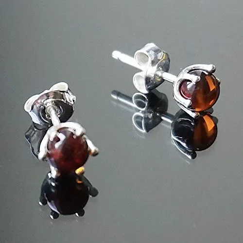 Camaleonte Orecchini a Bottone in Argento Sterling Massiccio 925 con Ambra… Online ora - immagine 3