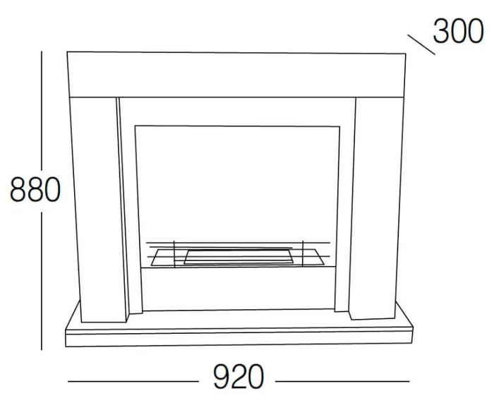 Camino a Bioetanolo da Pavimento 100x30x88 cm Karlsen Udine Bianco - immagine 3
