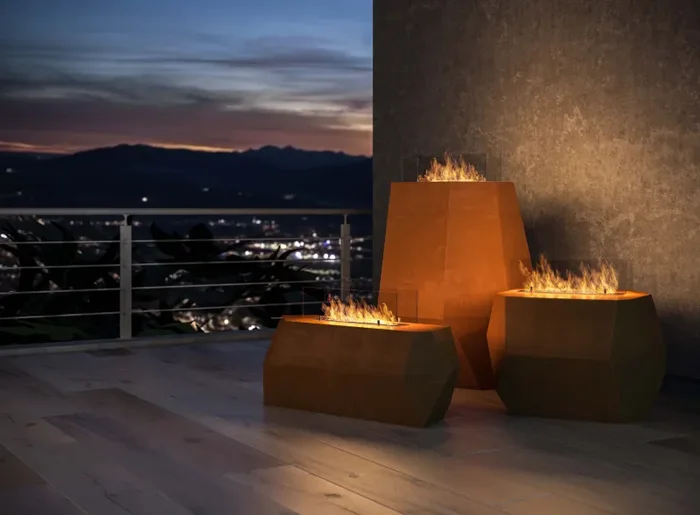 Camino a Bioetanolo da Pavimento 110×45 cm Incorten Small Marrone Online - immagine 2