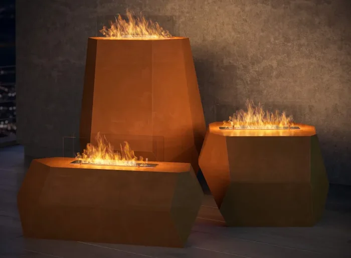 Camino a Bioetanolo da Pavimento 110×45 cm Incorten Small Marrone Online - immagine 3