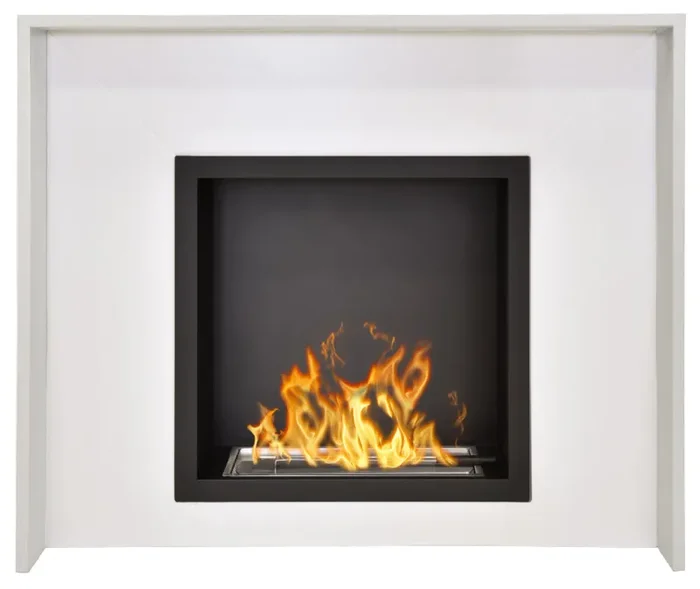 Camino a Bioetanolo da Pavimento 110x94x35 cm Roxana Tortora e Bianco