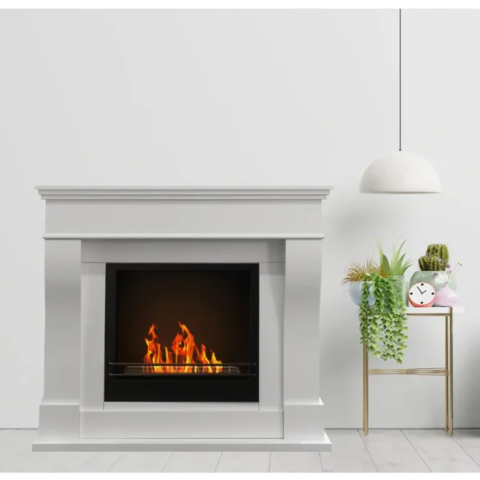 Camino a Bioetanolo da Pavimento 111x43x99 cm Washington Bianco - immagine 2