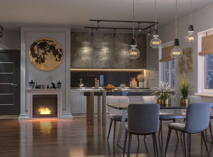 Camino a Bioetanolo da Pavimento 112,5x90x25 cm Simple Portal 1 Online ora - immagine 3