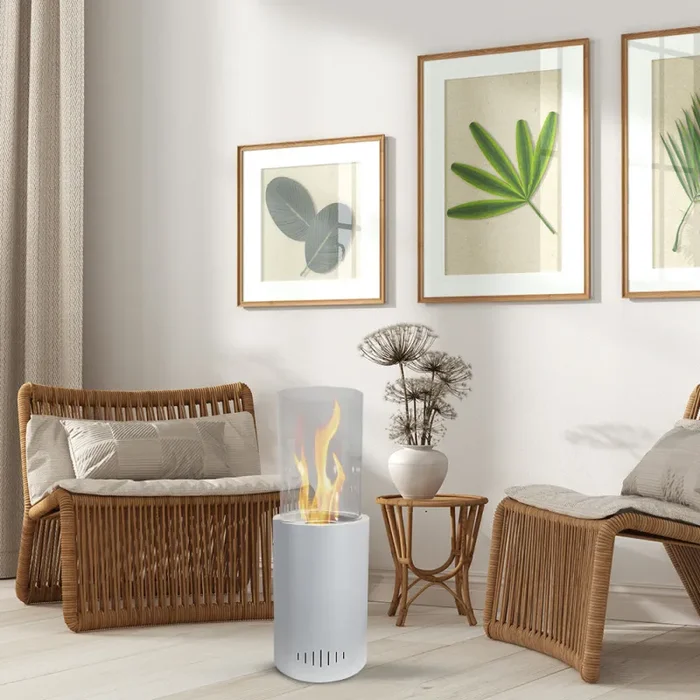 Camino a Bioetanolo da Pavimento 27x27x82 cm Torcello Bianco - immagine 2