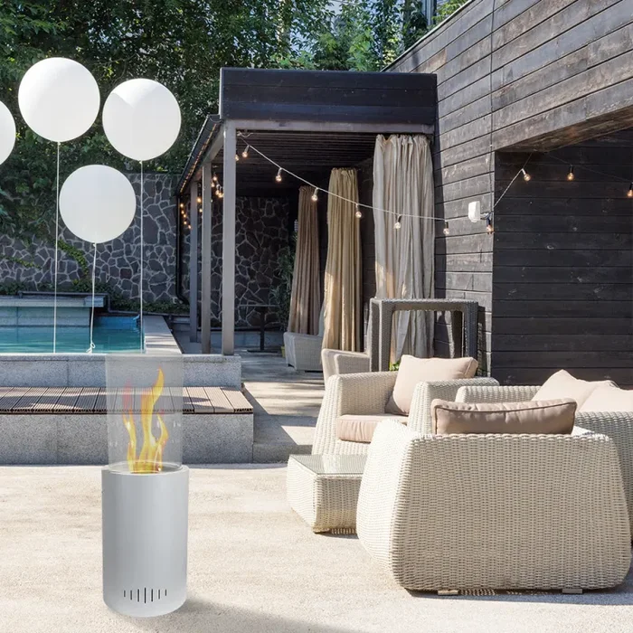 Camino a Bioetanolo da Pavimento 27x27x82 cm Torcello Bianco - immagine 3