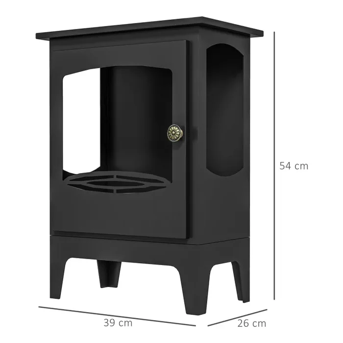 Camino a Bioetanolo da Pavimento 36x26x54 cm Bruciatore da 1,2L in Acciaio Inox Nero Online - immagine 3