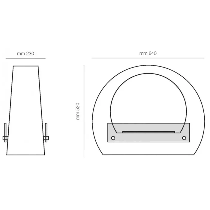 Camino a Bioetanolo da Pavimento 64x23x52 cm Karlsen Bologna Nero - immagine 3