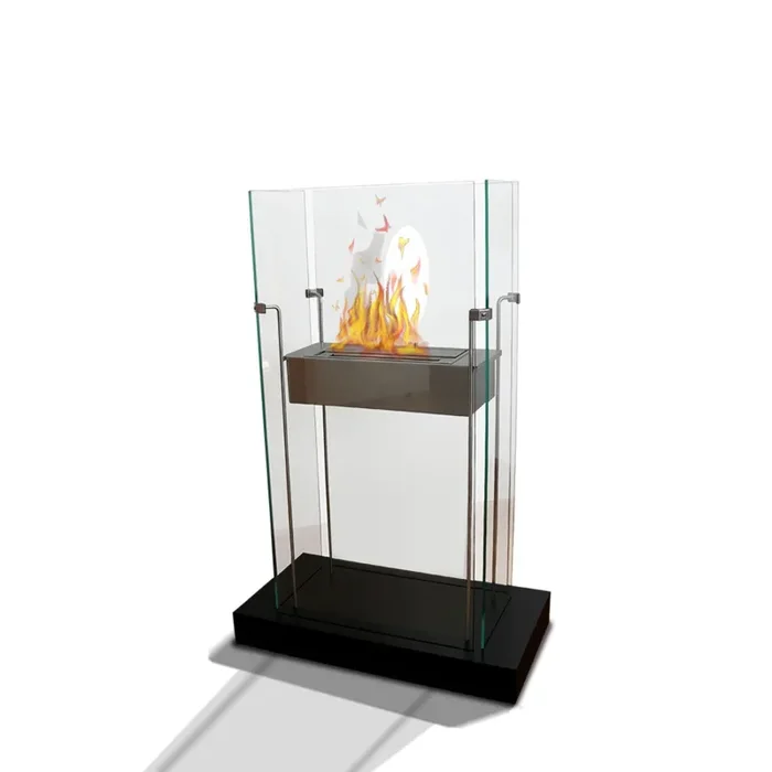 Camino a Bioetanolo da Pavimento 65x34x90 cm 2000W 1,5L Atlanta Nero Vendita calda