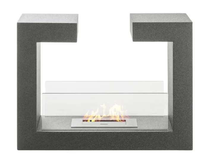 Camino a Bioetanolo da Pavimento 78x25x58 cm Grigio - immagine 3