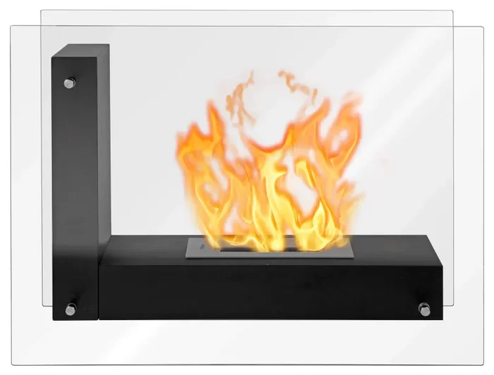 Camino a Bioetanolo da Pavimento 80×31 cm Qlima FFB8060 Nero