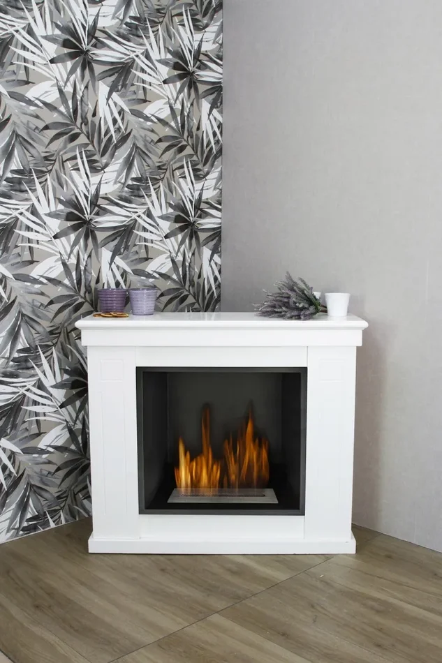 Camino a Bioetanolo da Pavimento 83×98 cm Vannini Raffaello Bianco - immagine 2