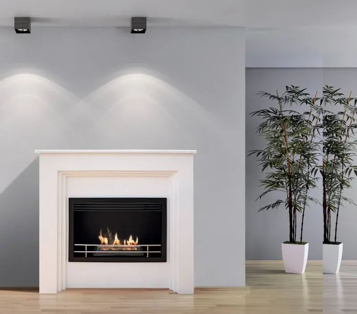 Camino a Bioetanolo da Pavimento 95x33x96 cm Karlsen Conegliano Bianco - immagine 2