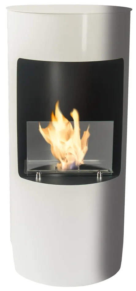 Camino a Bioetanolo da Pavimento Ø45×95 cm Karlsen Cortina Bianco