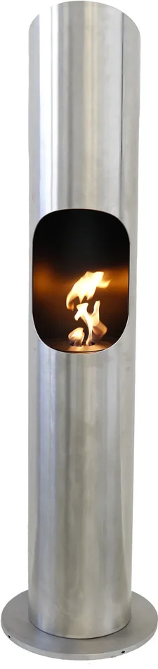 Camino a Bioetanolo da Pavimento Ø46×180 cm Karlsen Portofino Acciaio