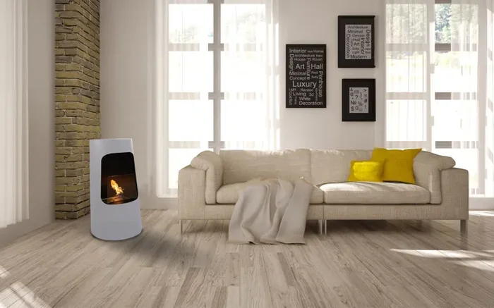 Camino a Bioetanolo da Pavimento Ø50×96 cm Dubai Bianco - immagine 2